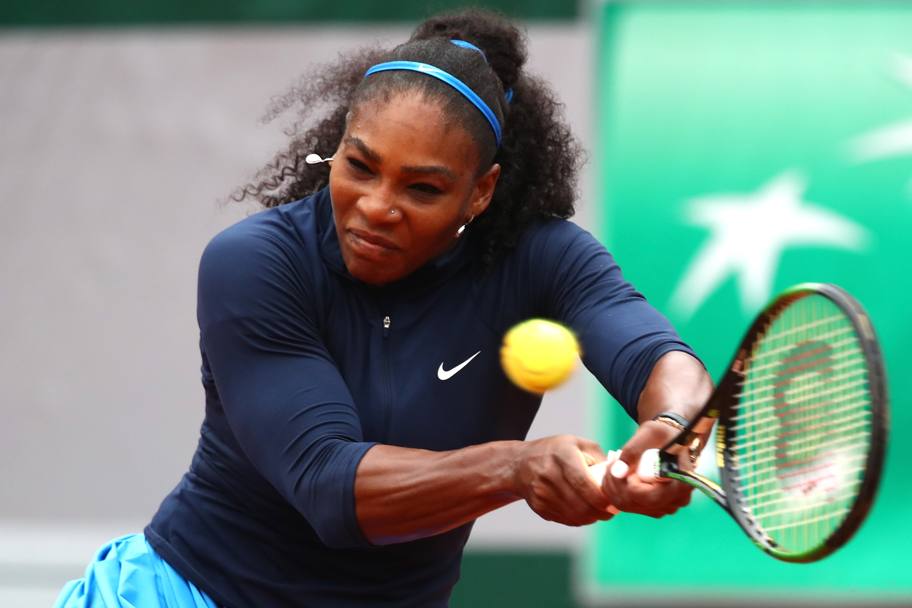 Serena Williams impegnata nel singolo femminile contro l&#39;ucraina Elina Svitolina, battuta 6-1 6-1 (Getty Images)